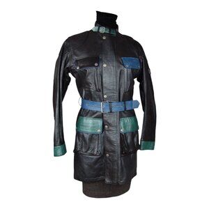 Belstaff $2100.00 Leather Hyena Jacket Blouson Motorcycle Size 42 Made in Italy
